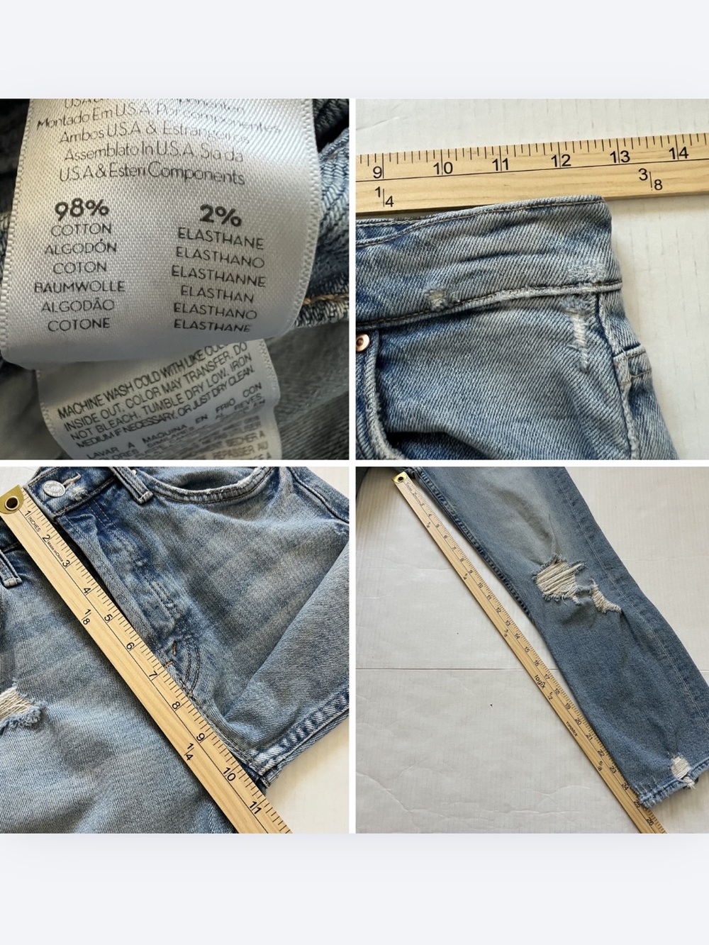 MOTHER Superior The Tomcat Confession Distressed Straight Leg Crop Jeans 24 - Picture 16 of 16